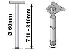 Tischbeinlänge 710-810mm