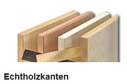 Echtholzkanten mit Schmelzkleberbeschichtung