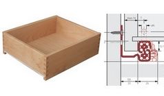 Holzschubkasten eingenuteter Boden