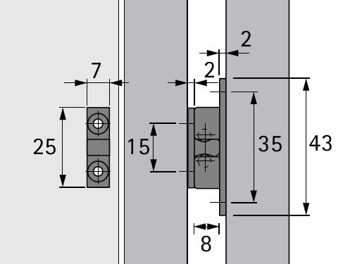 Doppelkugelschnäpper 43mm