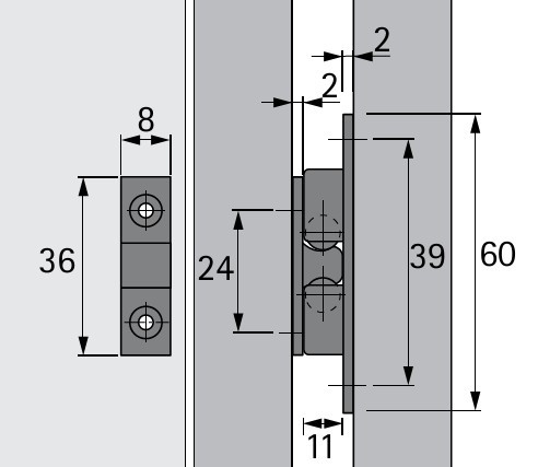 Doppelkugelschnäpper 60mm