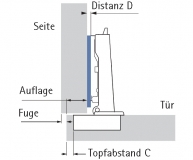 Topfscharnier Intermat 9944 125° (Außenseite)