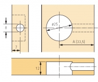 Exzenter Verbindungsbeschlag Rastex 25 blank