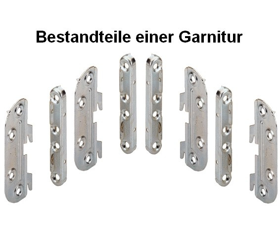 Verbindungsbeschlag für Betten 100mm (Garnitur)