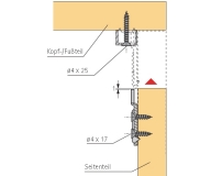 Verbindungsbeschlag für Betten 130mm (Garnitur)