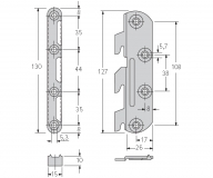 Verbindungsbeschlag für Betten 130mm (Garnitur)