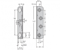 Verbindungsbeschlag für Betten 127mm
