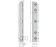 Verbindungsbeschlag für Betten 226mm