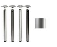 Tischbeine ø60mm x 710mm Alu finish RAL 9006 (Set)