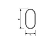 Schrankrohr Oval 2000mm