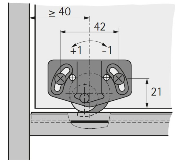 Laufteil zum Anschrauben 30kg, Slide Line 55