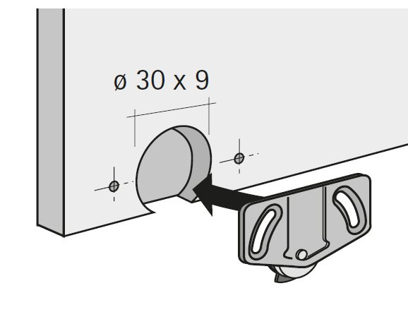 Laufteil zum Anschrauben 30kg, Slide Line 55