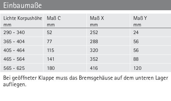 Klappenbremse Klassik D / 405 mit Magnet Zuhaltung (Links)