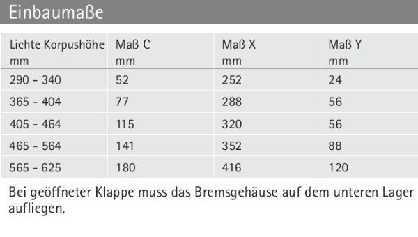 Klappenbremse Klassik D 290 mit Lager LS 3280 D