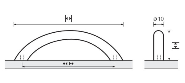 Möbelgriff -Nicia- Bohrabstand 128mm Edelstahl Optik