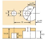 Exzenter Verbindungsbeschlag VB 21 (Böden von 19-20mm)