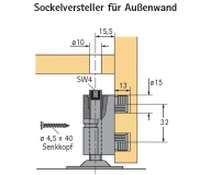 Sockelversteller Systema Top 2000, 60 - 80 mm