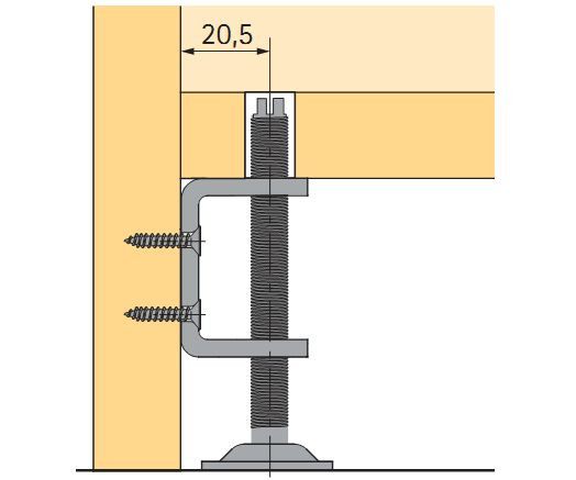 Doppelwinkel mit Gewinde M8