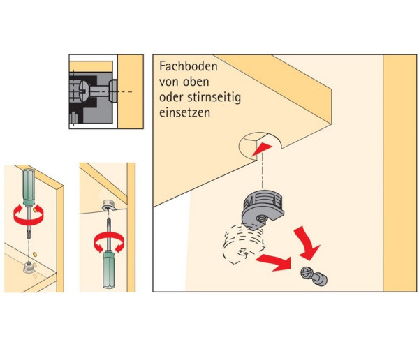 Exzenter Verbindungsbeschlag VB 35, Böden 19mm