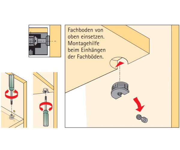 Exzenter Verbindungsbeschlag VB 35 M, Böden 19mm