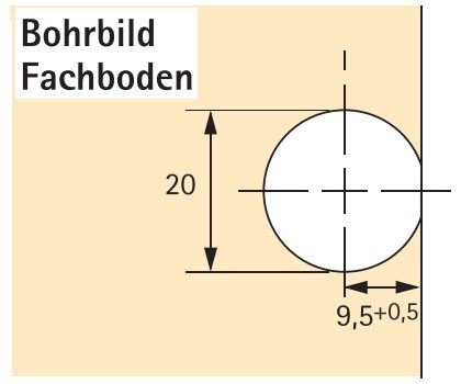 Exzenter Verbindungsbeschlag VB 35 M, Böden 19mm