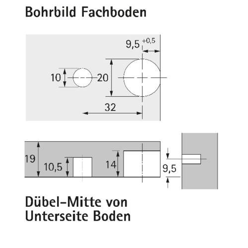 Exzenter Verbindungsbeschlag VB 36 M für Böden 19mm