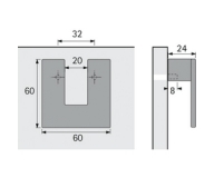 Möbelgriff -Vigilia- Bohrabstand 32mm Edelstahl Optik