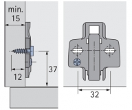 Anschraub-Kreuzmontageplatte TOP 3mm sensys