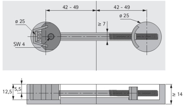 Arbeitsplattenverbinder AVB 4 Slim (100mm)