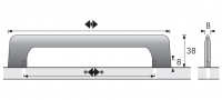 Möbelgriff -Suasa- Bohrabstand 160mm Zink Chrom glanz