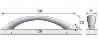 Möbelgriff -Carvo- Bohrabstand 128mm Edelstahl Optik