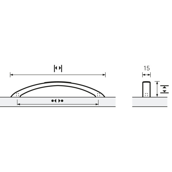 Möbelgriff -Bracara- Bohrabstand 128mm Zinnfarben