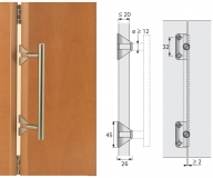 Griff-Adapter für Faltschiebetüren Chrom matt