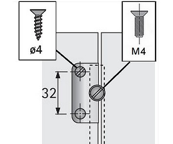 Griff-Adapter für Faltschiebetüren Chrom matt