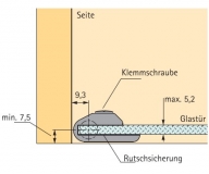 Glastürscharnier ET 150 (Garnitur)