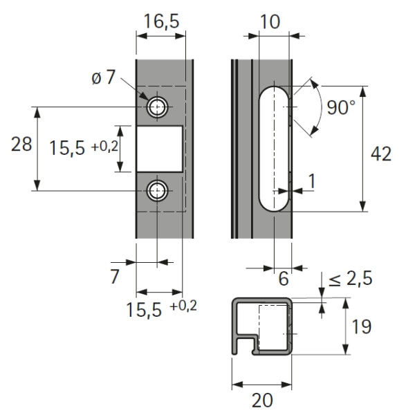 Topfscharnier sensys für Alurahmen 8638i 95°