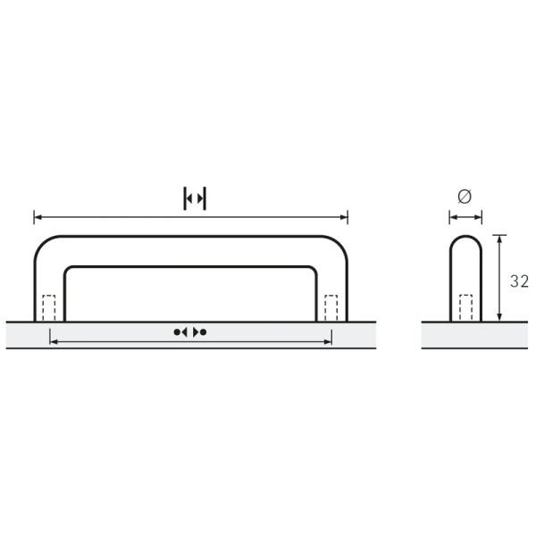 Möbelgriff -Asopus- Bohrabstand 96mm, Edelstahl gebürstet, 10mm