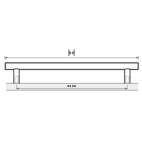 Möbelgriff -Salvia- Bohrabstand 2x720mm Edelstahl Durchm. 12mm