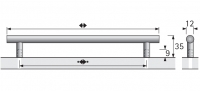 Möbelgriff -Hale- Bohrabstand 480mm Chrom glanz