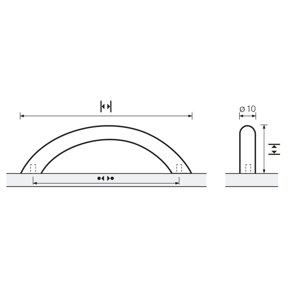 Möbelgriff -Nicia- Bohrabstand 192mm Nickel matt