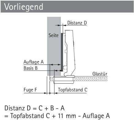 Glastürscharnier Intermat 9904 95° (Außenseite)