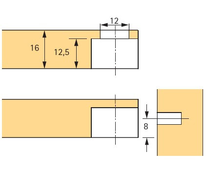 Exzenter Verbindungsbeschlag VB 35 M, Böden 16mm