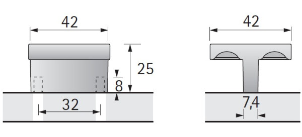 Möbelgriff -Messana- Bohrabstand 32mm Edelstahl Optik