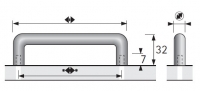 Möbelgriff -Avenio- Bohrabstand 288mm Chrom matt 10mm