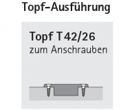 Topfscharnier Perfekt 5224 W45 Topf 26mm (Einliegend)