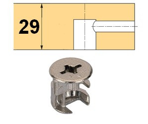 Rastex 15 für 29mm Böden mit Abdeckrand vernickelt