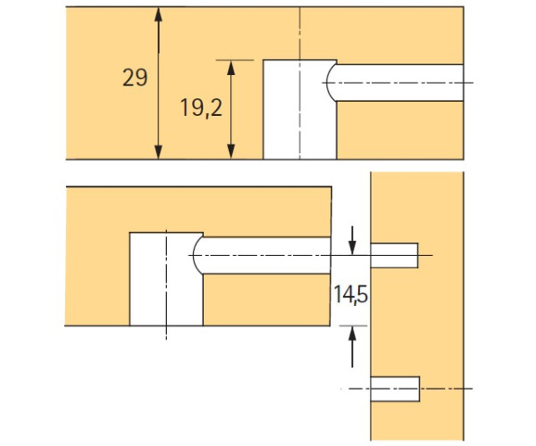 Rastex 15 für 29mm Böden ohne Abdeckrand vernickelt