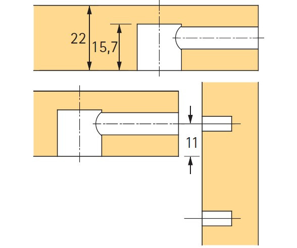 Rastex 15 für 22mm Böden mit Abdeckrand vernickelt