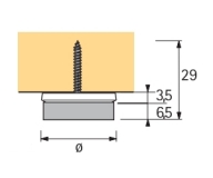 Filz-Parkettgleiter zum Anschrauben mit Metallgehäuse, 24mm