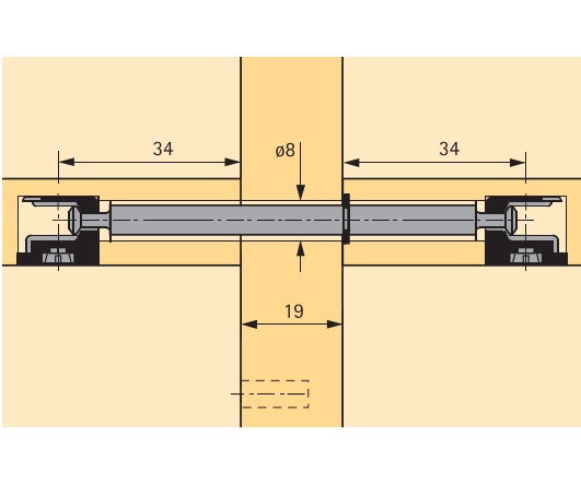 Doppeldübel DU 853 für Rastex 15, Seitendicke 19mm